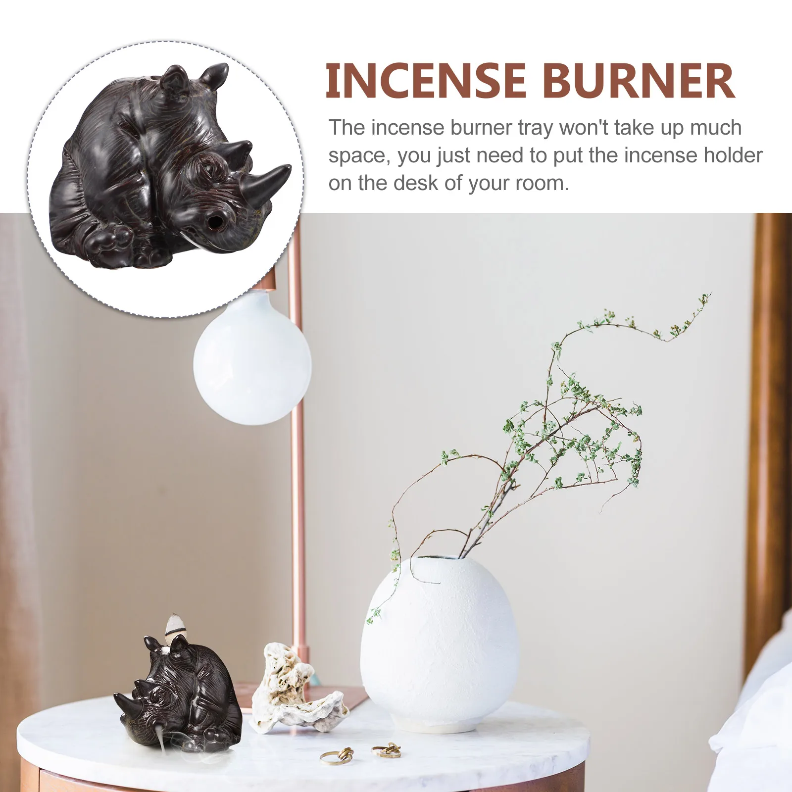 

1Pcs Tabletop Animal Decoration Ceramic Handicraft Ornament Ideal for Tea Ceremony Home Office Desktop Incense Burner Use