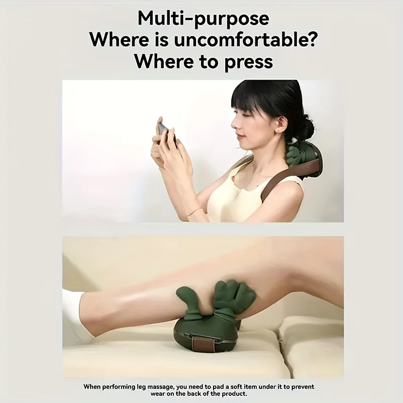Simulated wireless hand massager, ergonomic neck and shoulder massager, suitable for family travel, USB charging view 6