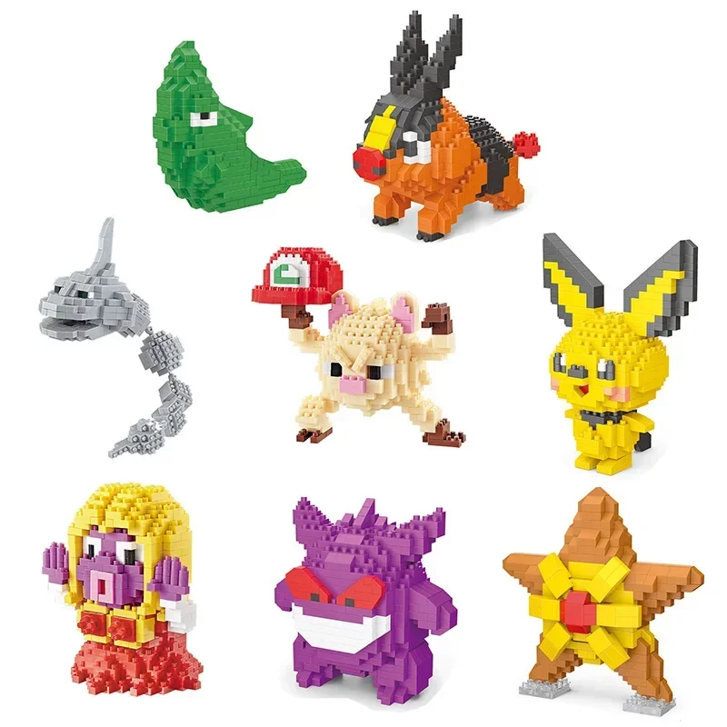 LNO New Kawaii Micro Building Blocks DIY Mini Bricks Cartoon Monster Figures Toys for Kids