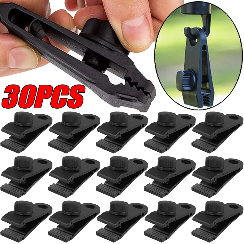 Image of Zeltclips, Krokodilklemmen, Planenclips, Sofort-Markisenklemmen für Zelte, Planen, Wohnwagen, Gartenschattentücher, Bootsabdeckungen, Dachclips