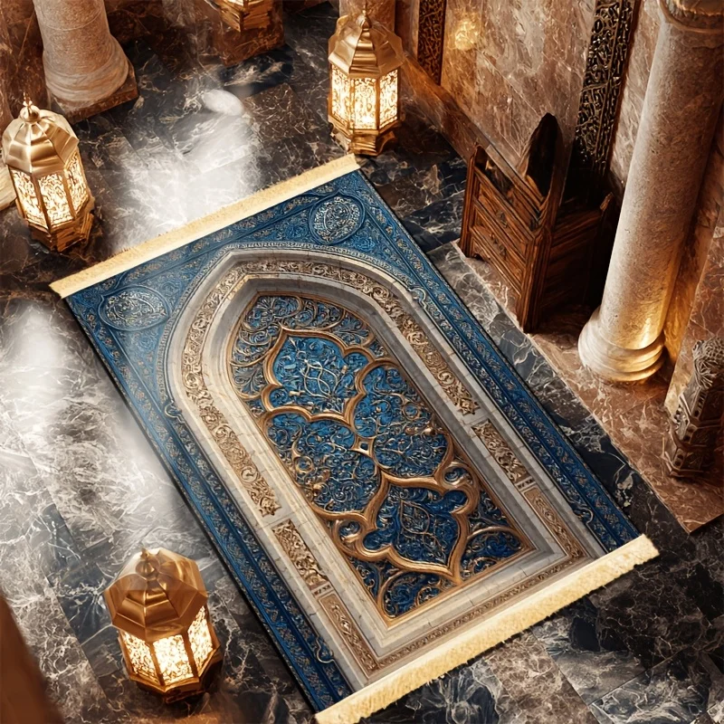 VIKAMAPilgrimage rug, Islamic prayer mat, prayer rug, worship rug, kneeling rug, portable and foldable home-use Muslim prayer ma