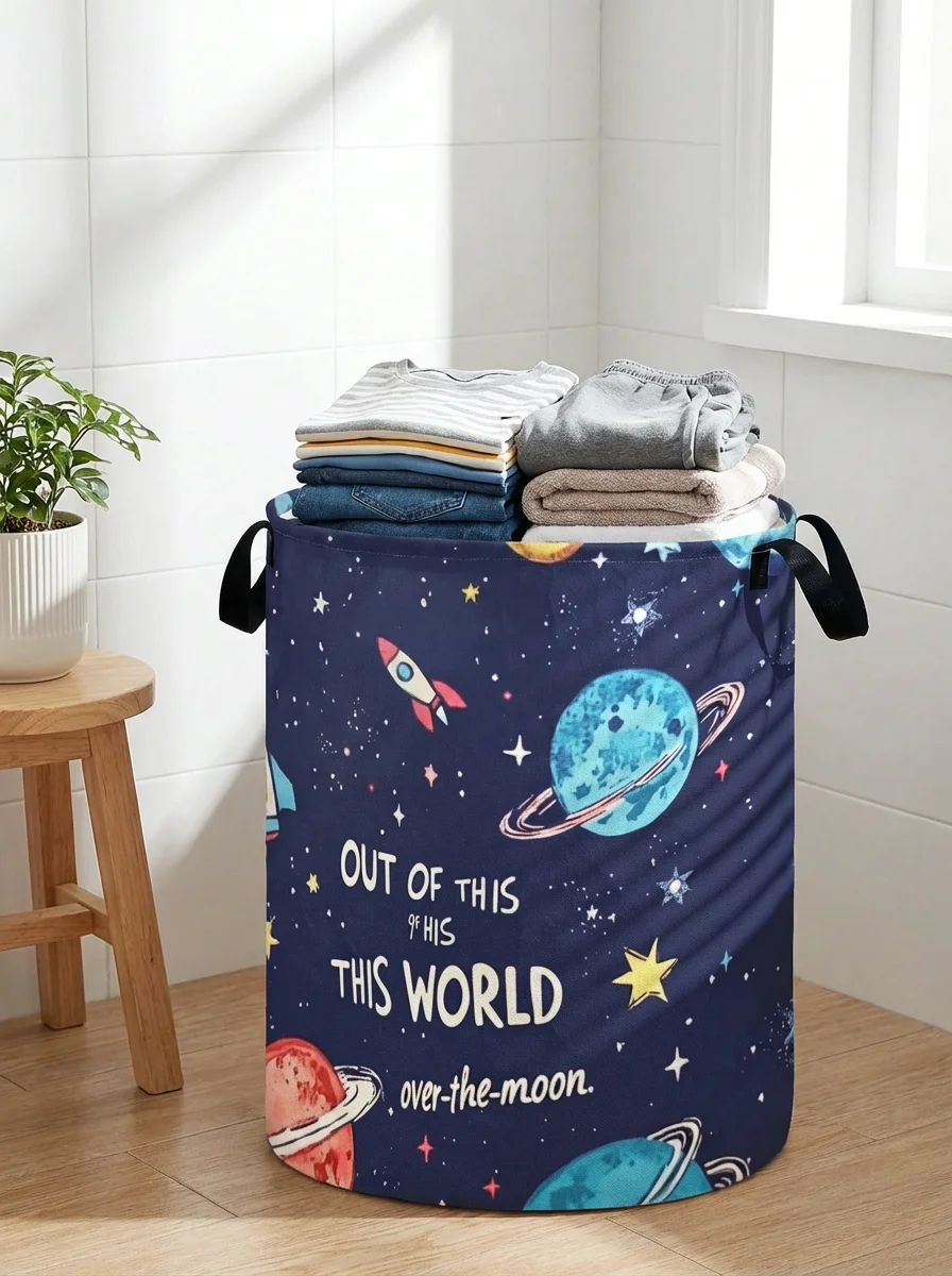 Aviation Laundry Basket, Foldable Large Capacity Canvas Storage Bucket, Children's Toy Clothing Storage, Home Bathroom