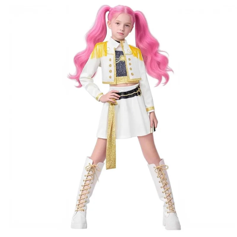 

CyAnime KPop Охотники на демонов Руми Зои Мира Косплей Костюм Одежда Мультяшные костюмы для ролевых игр Хэллоуин Карнавальные костюмы для девочек