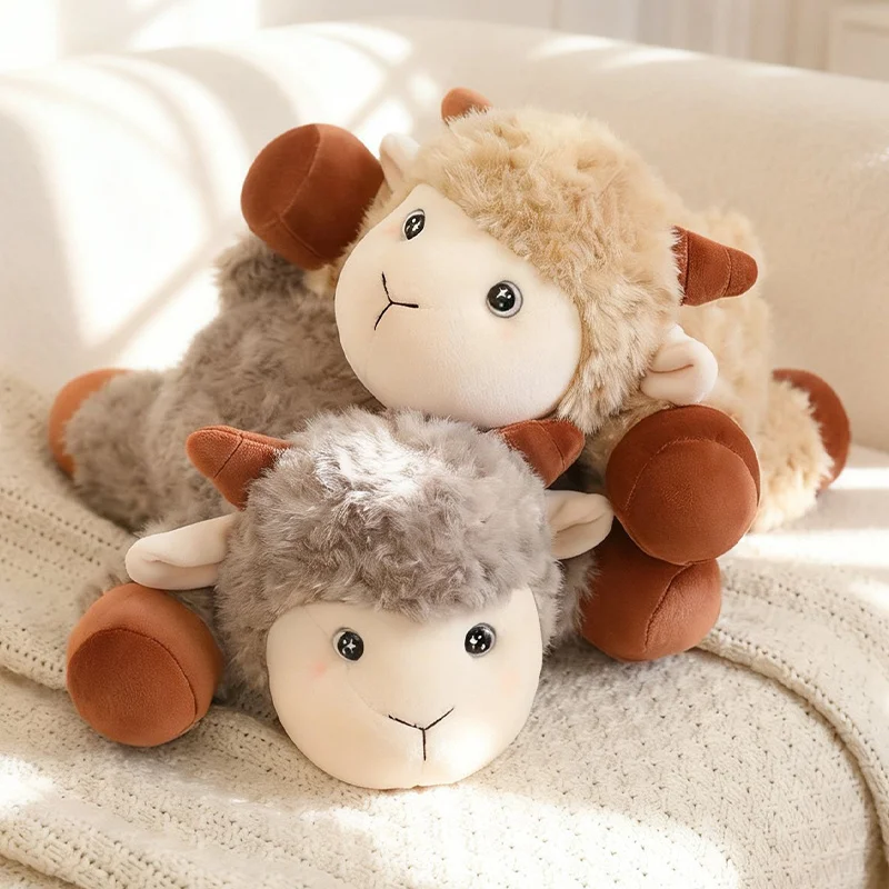 

Grey,White,Brown Plush Sheep Doll 24/33cm Cute Lying Sheep Plush Toy Soft Fluffy Star Eyes Sheep Doll Child Birthday Gift