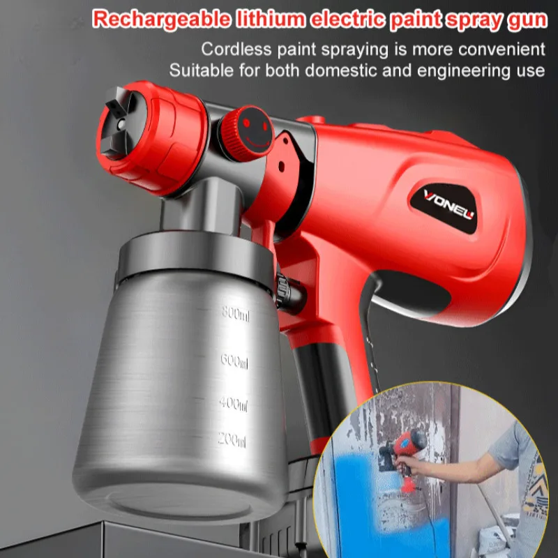 Rechargeable small plugin electric spray gun lithium electric latex paint Compact rechargeable lithium electric paint spray gun