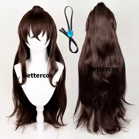 Female Dazai Osamu Cosplay Wig 100cm Long Anime Cosplay Heat Resistant Synthetic Hair Wigs + Wig Cap