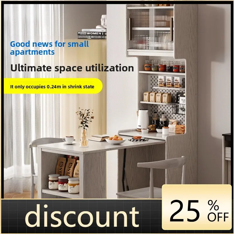 

LH solid wood dining side cabinet integrated against the wall, household kitchen storage, living room against the wall