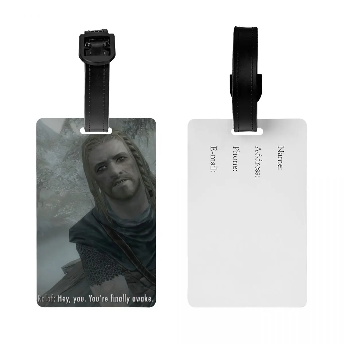 Hey You Youre Finally Awake Skyrim Meme Luggage Tags Custom Baggage Tags Privacy Cover ID Label