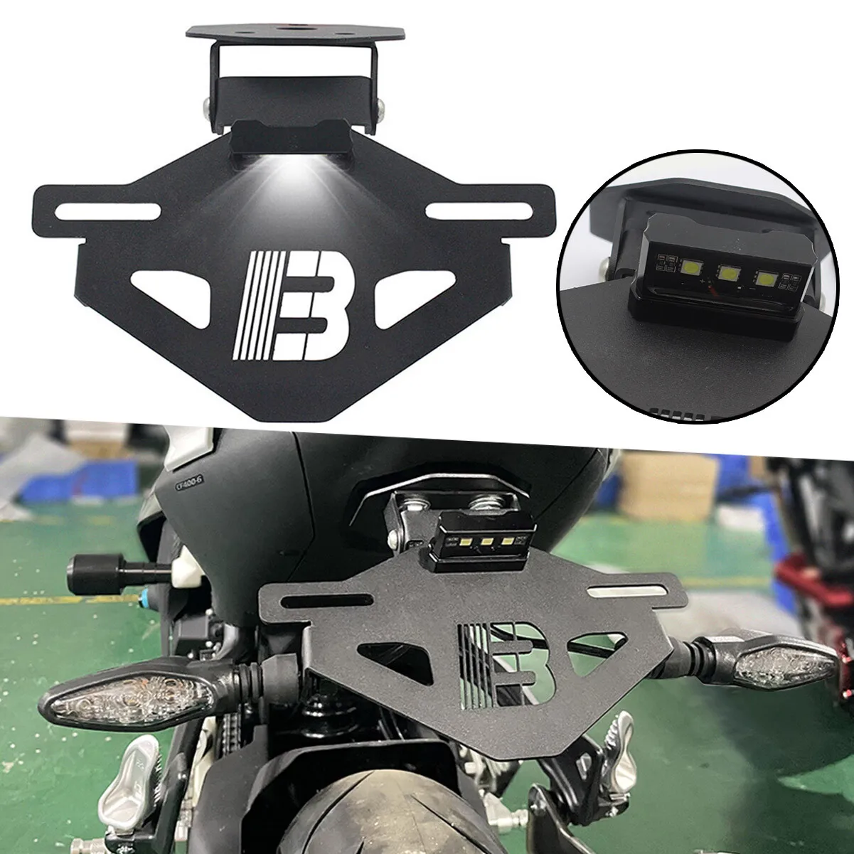 

For CFMOTO 450SR Fender Eliminator Mount Tail Light Tidy License Holder Plate Portatarga Accesorios Moto kentekenplaathouder