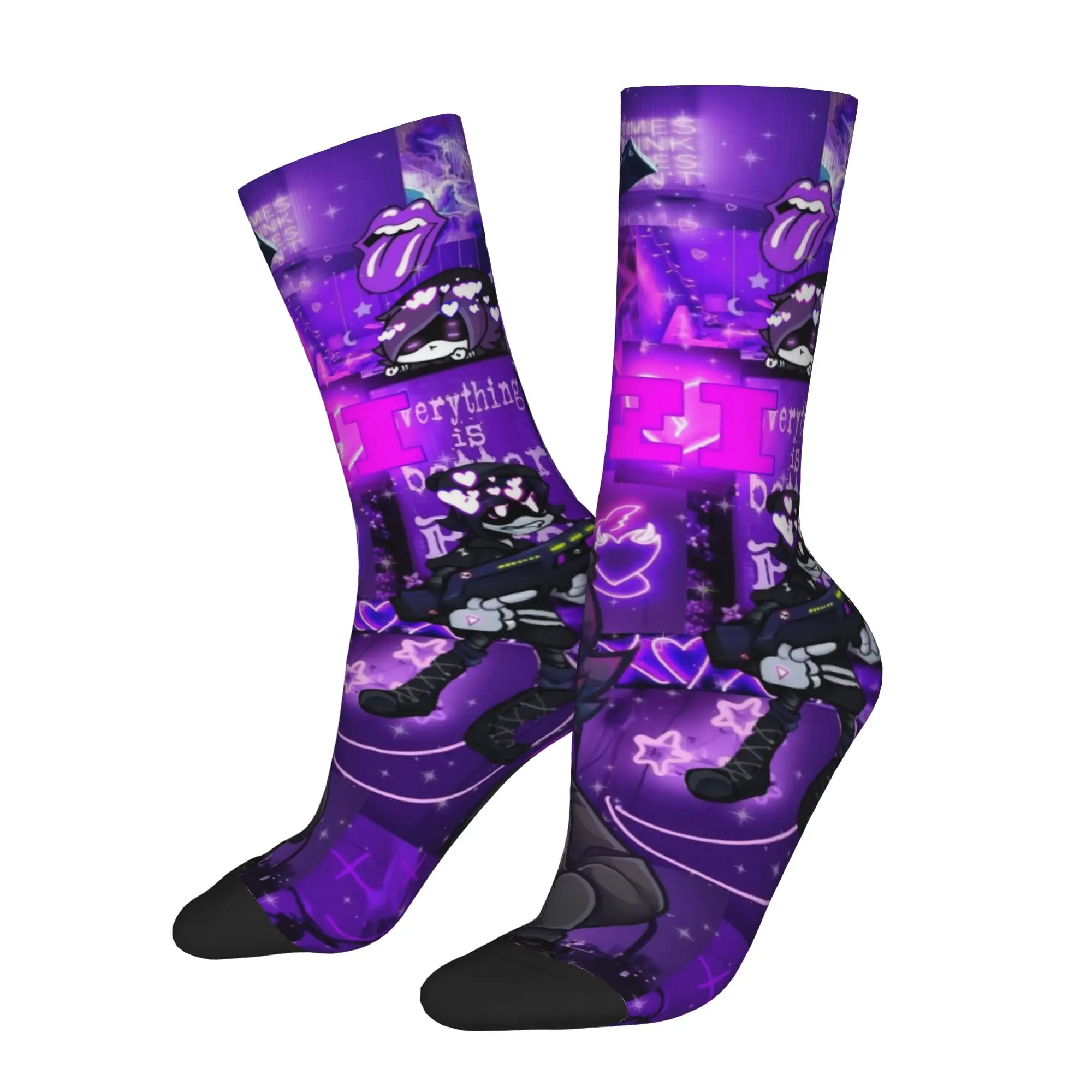 Fashion Men's Socks Casual Murder Drones Collage Sock Polyester Anime Skateboard Women Socks Spring Summer Autumn Winter