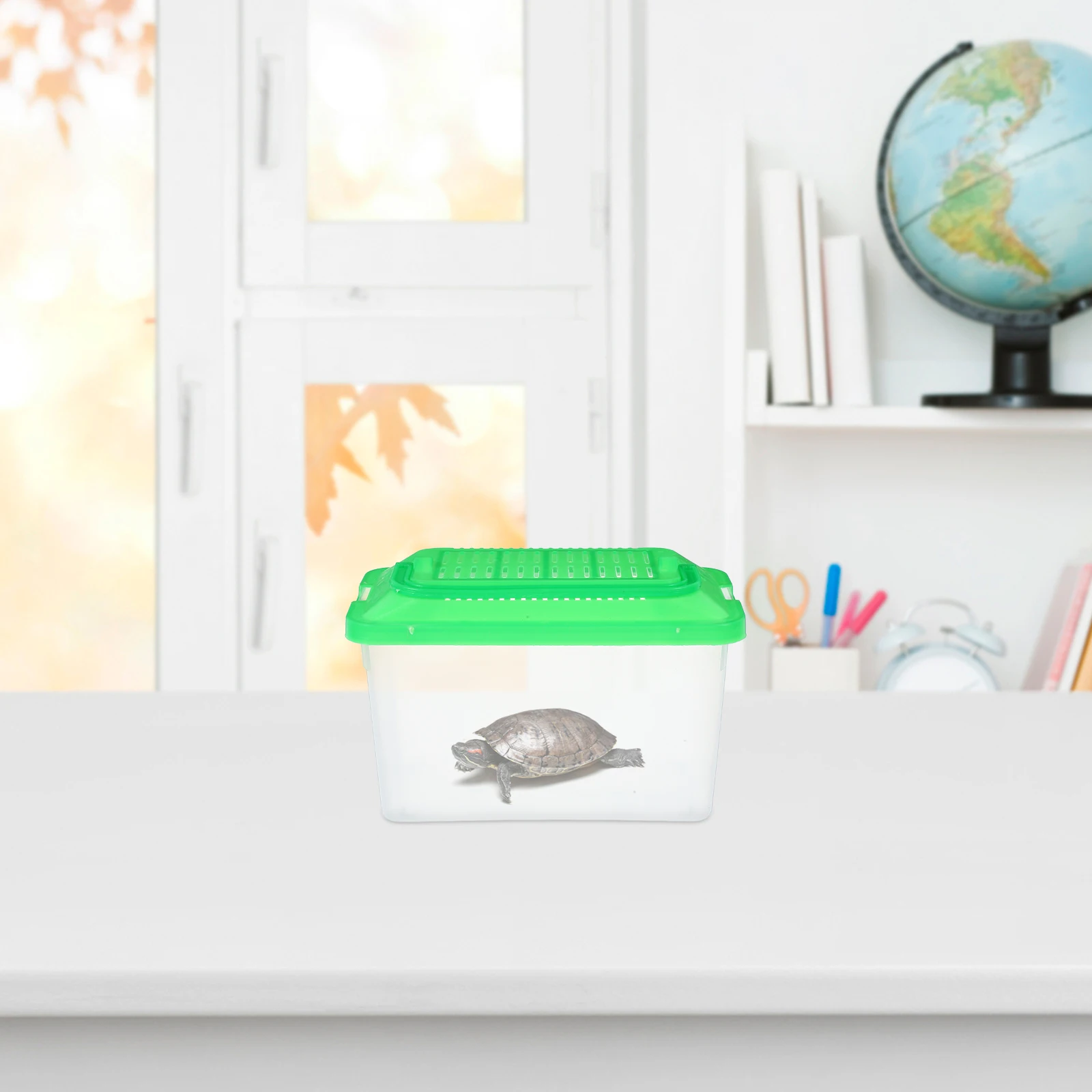 

Portable Fish Tank Reptile Nest Plastic Turtle Bucket Aquarium Lizard Snake Storage Container Pet Carrier Transparent Well