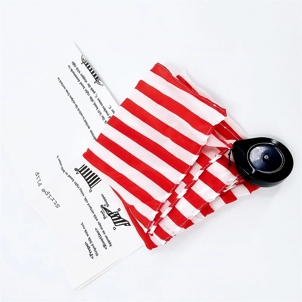 Stripe Flip Rapid Change Silk Magic Tricks 45*45cm Stripes Scarf Cane Close Up Stage Street Magic Props Accessories Illusions Gi