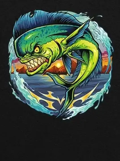 

Подарочная футболка Angry Mahi Mahi Fishing Saltwater Fisherman Angler. Новая повседневная мужская футболка из 100% хлопка с коротким рукавом и круглым вырезом
