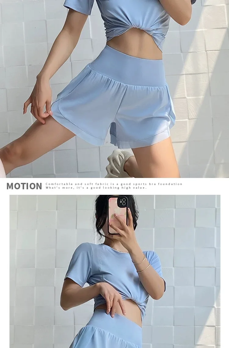 Anti-Exposure Sportshorts für Damen, Sommer-Lauf-, Fitness- und Yoga-Shorts, schnelltrocknend, locker geschnitten, für draußen geeignet, Tennis-Freizeit-Hotpants – Detail 7