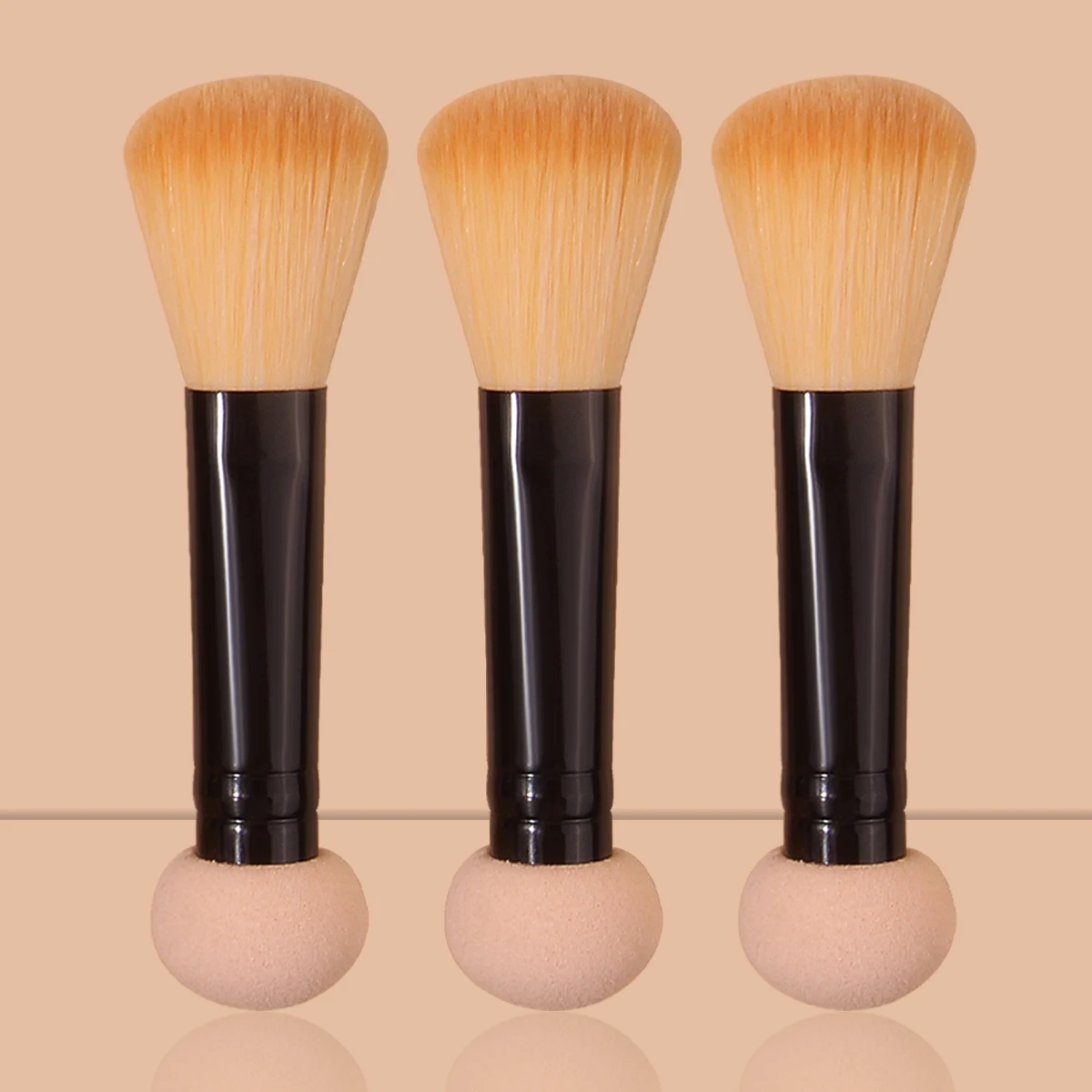 Pinceau de maquillage à double tête, 3 pièces, à la mode, pour plâtrage lâche, correcteur, conception de tête en éponge, outil de beauté multifonctionnel