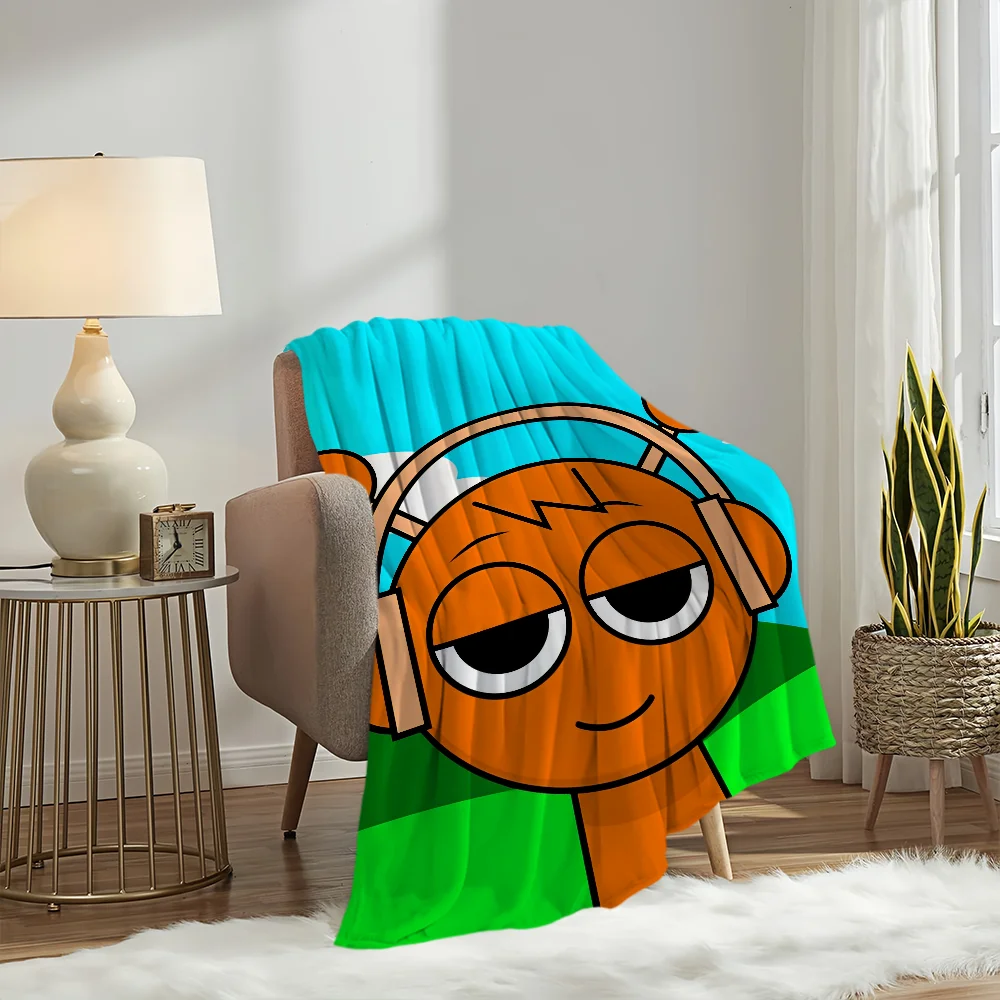

Cartoon S-Sprunki Pattern Incredibox Blanket Plush Nap Sofa rug for Living Room Office Bedroom Birthday Home Travel Kid Gifts