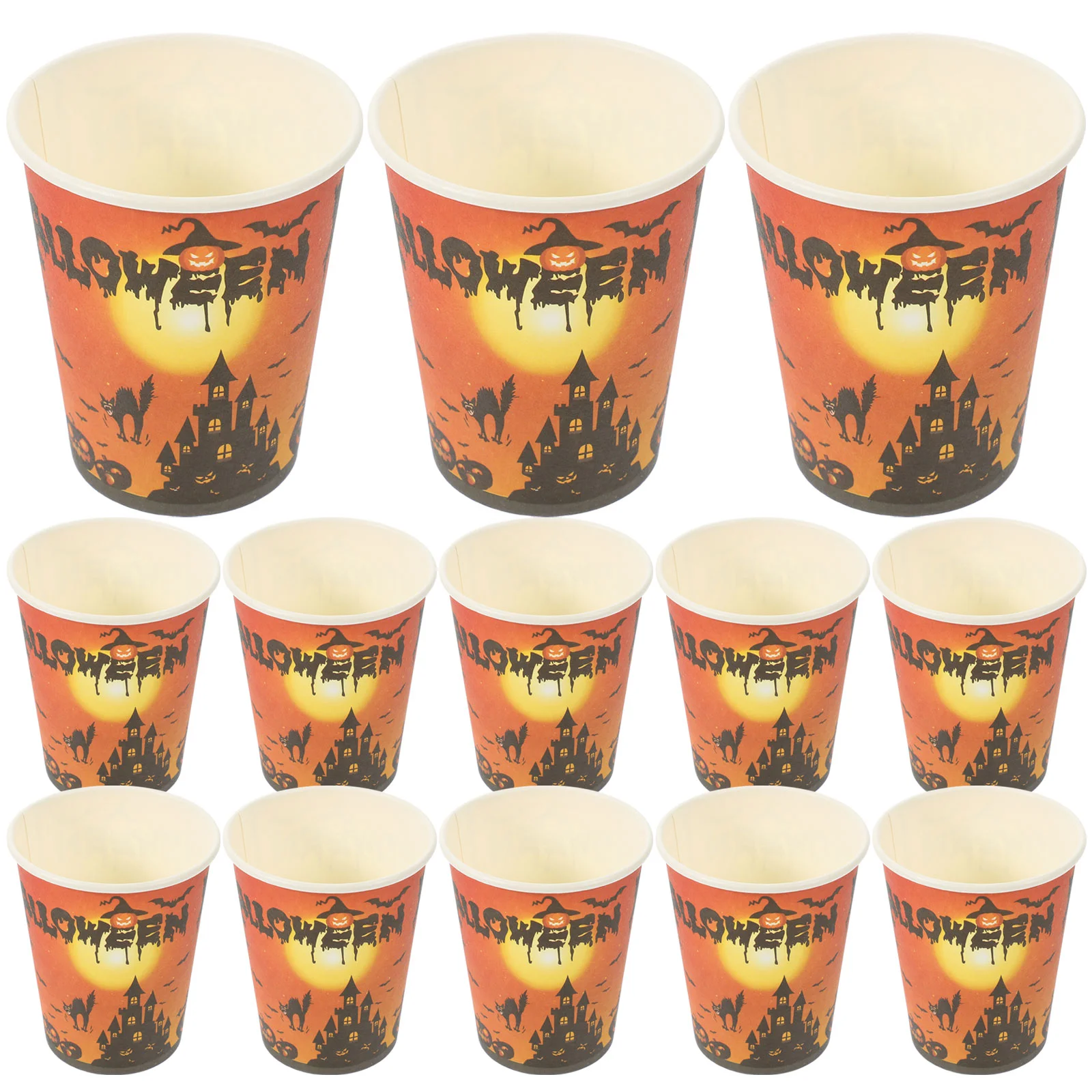 

24 Pcs Flatware Halloween Party Paper Cups (24 Cups) Supplies Tableware Kit One-time