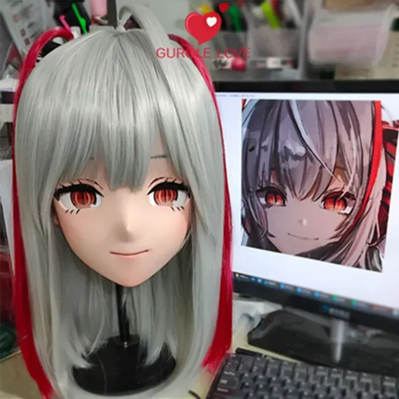 (GL37) Personaje de exposición de cómic personalizado resina media cabeza Crossdress Cosplay Anime japonés máscara de Kigurumi