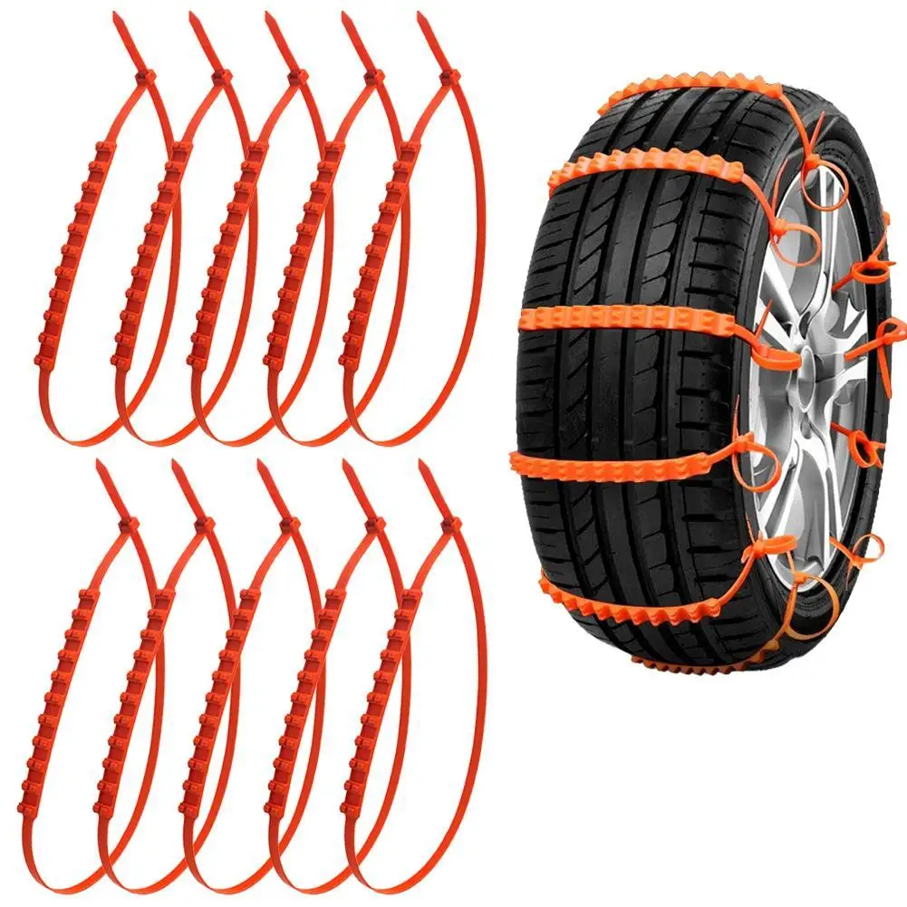 10PCs Winter Car Tire Anti-Slip Snow Chains Universal Anti-skid Car Tyre Wheel Ties  Emergency Double Grooves Car Accessories