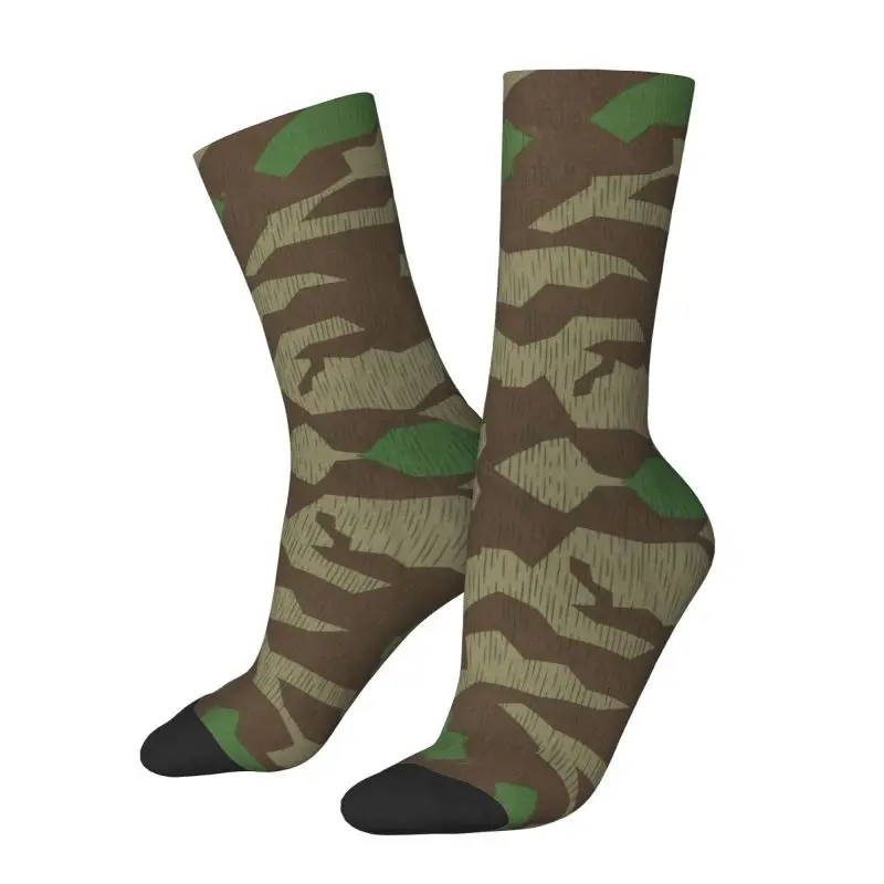 Novelty Men's Splittertarn Camouflage Splinter Camo Dress Socks Unisex Breathbale Warm 3D Printed Germany Military Crew Socks