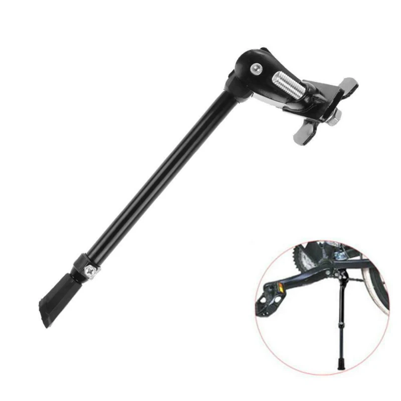 Bike Kick Stand ciclo regolabile piede in lega Heavy Duty Prop bicicletta montagne sport nero argento