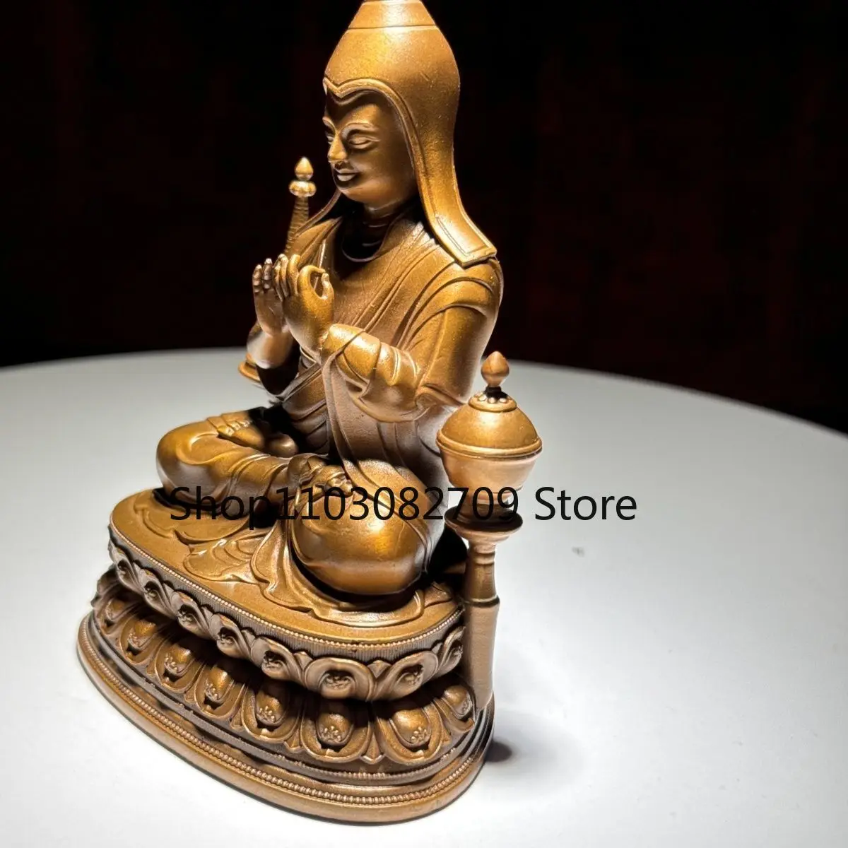 Pure copper Jue Zang Adi Venerable 10cm Buddha statue ornament copper household statue home living room worship temple