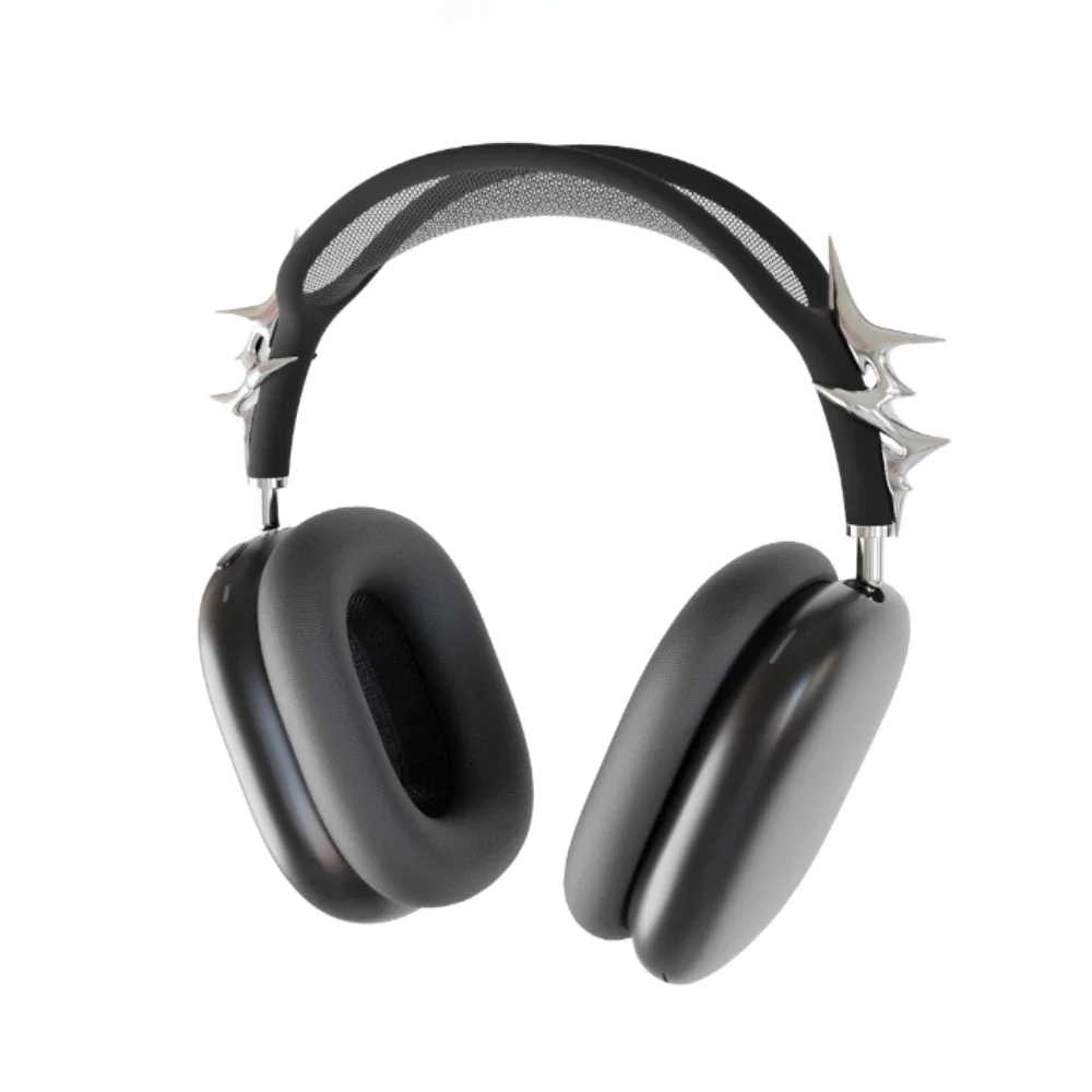 voor Airpods Max Case Y2k hoofdtelefoonhoes op maat zilveren wervelkolom hoofdtelefoonaccessoire voor Airpods Max Replica oortelefoondecoratie cadeau - afbeelding 1