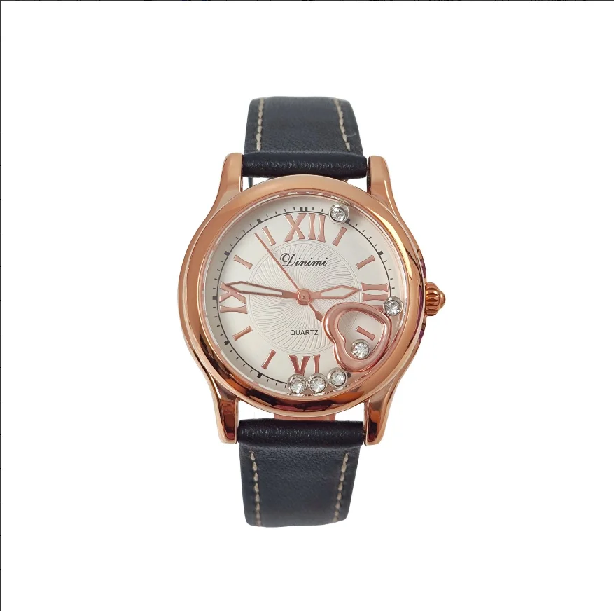

Новые элегантные женские часы Dinimi с легким роскошным ремешком, водным бриллиантом Love, кварцевые часы для повседневных путешествий