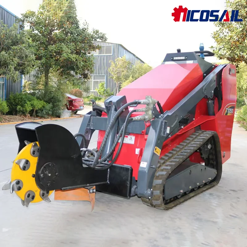 شحن مجاني 1 طن محمل صغير محرك كوبوتا جرافة انزلاقية صغيرة جرافة انزلاقية مجنزرة مع التحكم التجريبي #4