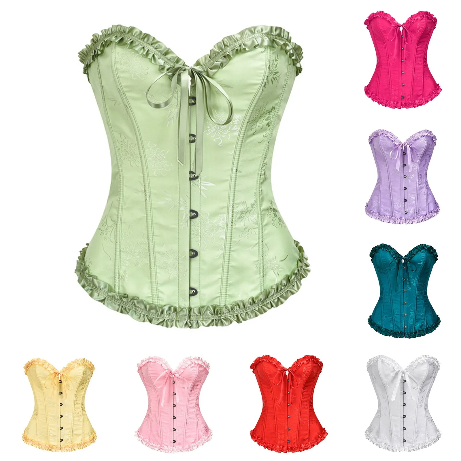 Sexy Tops For Women Multicolor Lace Corset Clothes Alluring Chest Holding Waist Tight Vest Belly Cosing Rubber Bone Bottoming