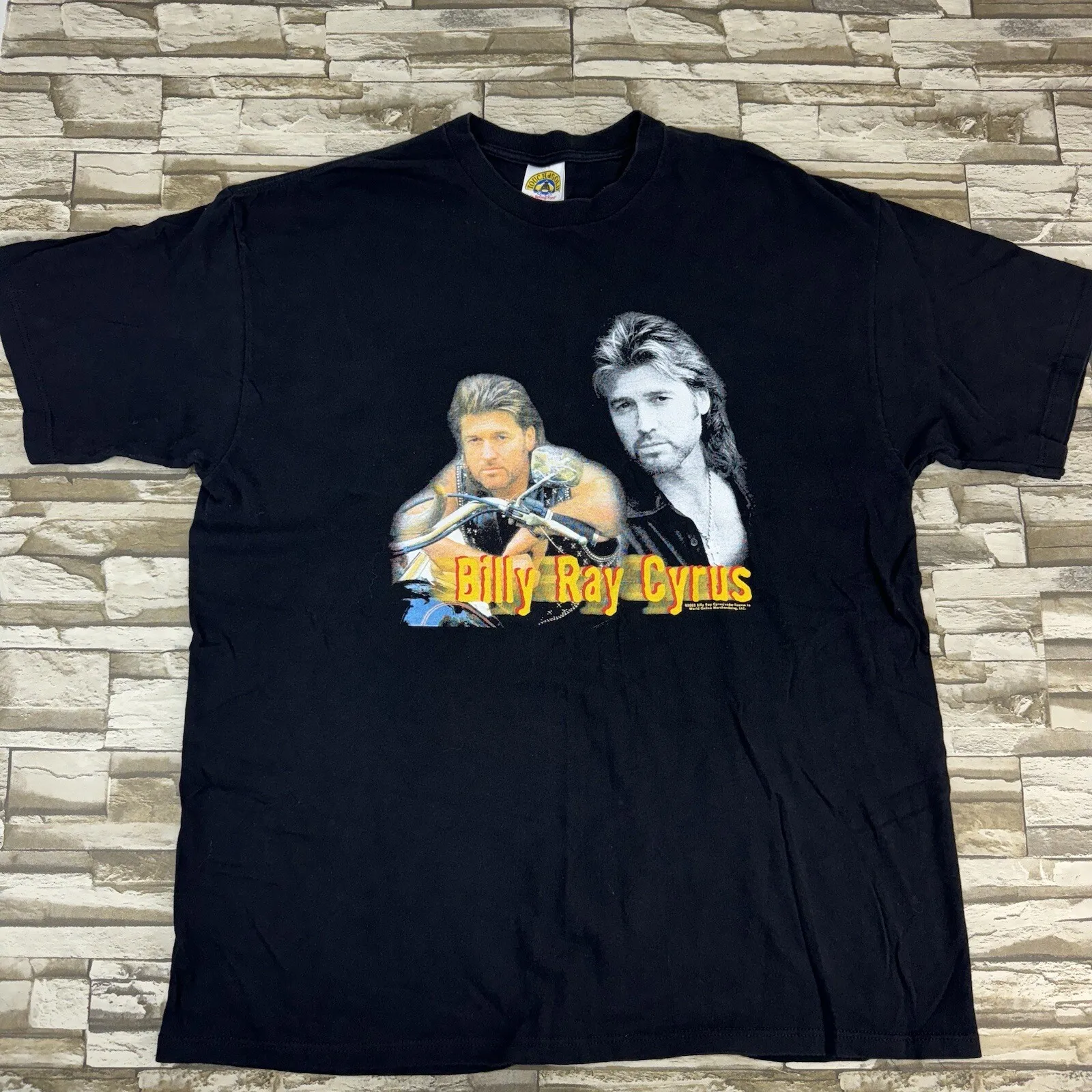 Billy Ray Cyrus Time Flies 2002 Tour Country Y2K Music T-Shirt Black Size XL