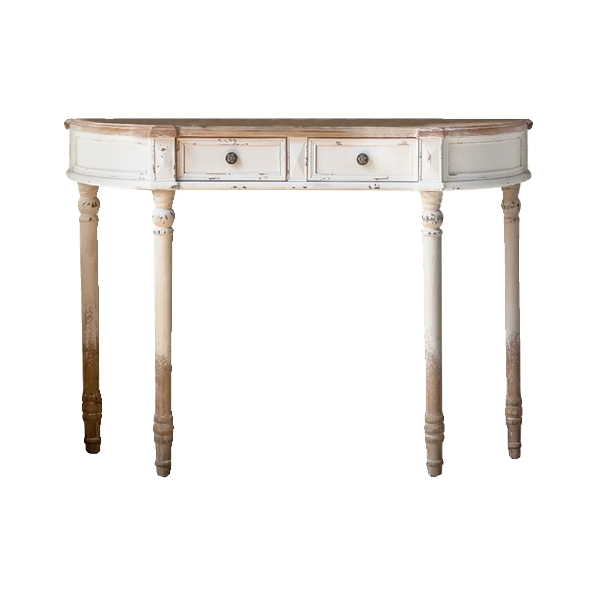 

French retro entrance table white solid wood long table with drawers living room entrance table