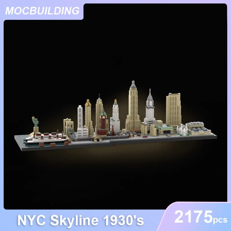 New York City Skyline & Miami-skyline & Long Island-skyline Model MOC Building Blocks Architecture DIY Assemble Bricks Toys Gift