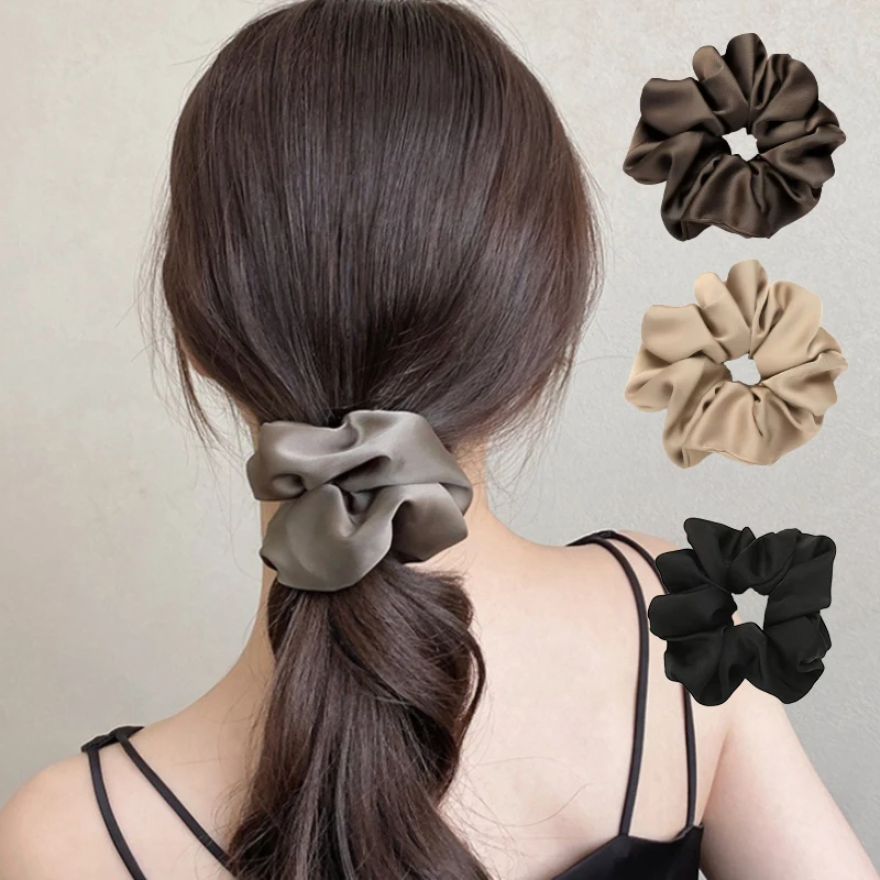 

Oversize Satin Elastic Hair Ties Women Girls Big Silk Hair Bands Ponytail Holder Hair Rubber Bands Braider Hair Accessorie