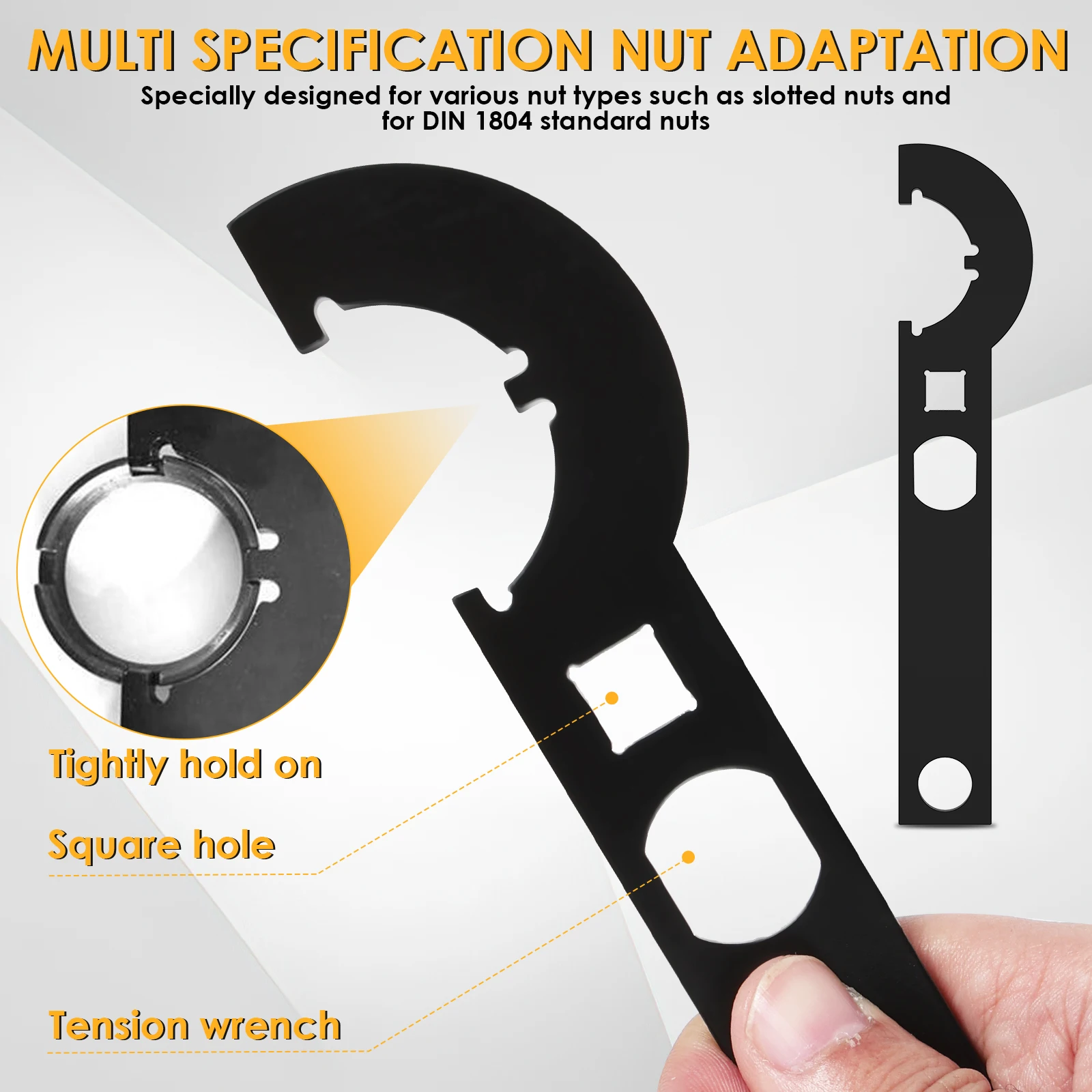 Motorcycle Castle Nut Wrench Carbon Steel Steering Stem Nut Tool with 3/8