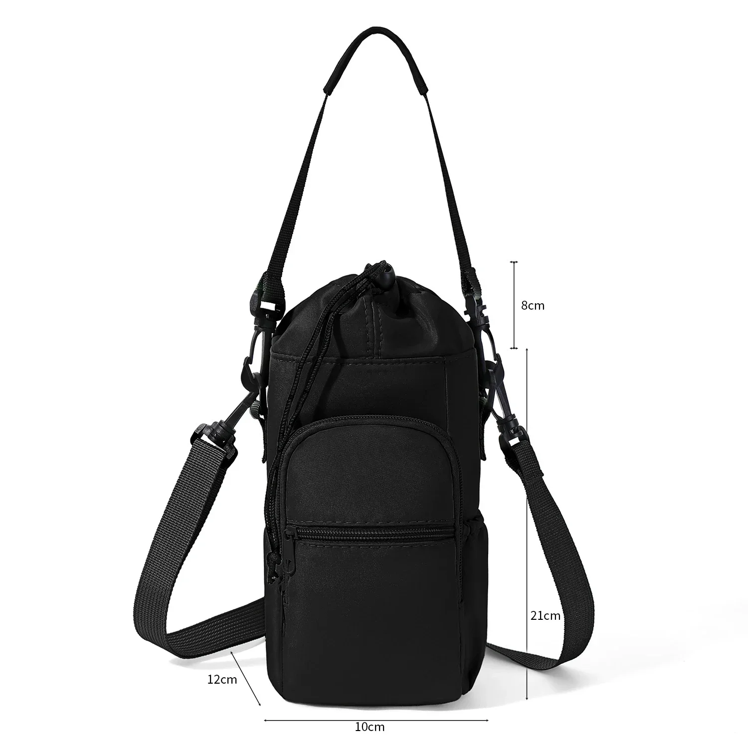 Tragbare Wasserflaschentasche mit verstellbarem Riemen, Thermobecher, isolierte Schutzhülle, Handytasche, Outdoor-Sport-Reisetasche – Detail 8