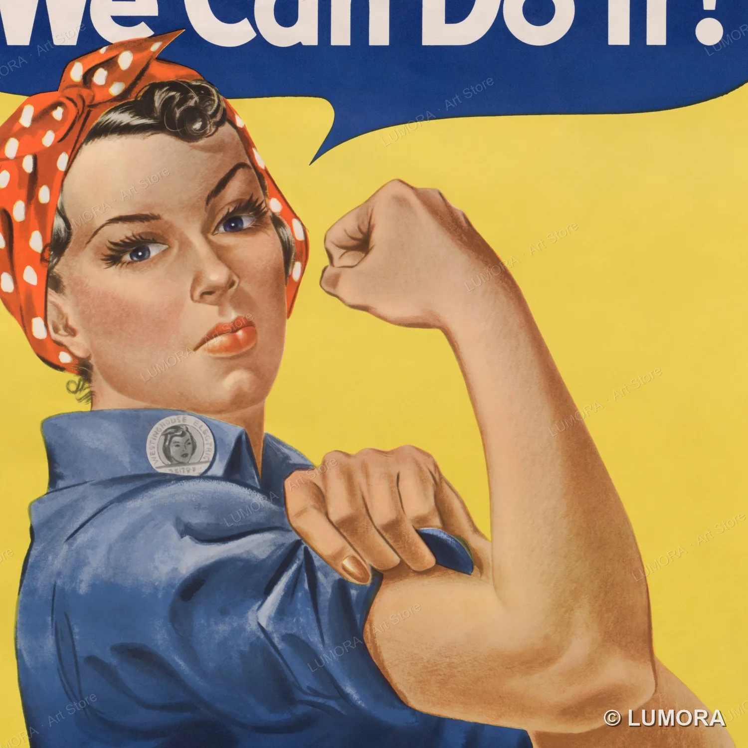 Rosie the Riveter We Can Do It Vintage Canvas Poster Feminist Wall Art WWII War Ads Room Decoration Home Decor Unframed