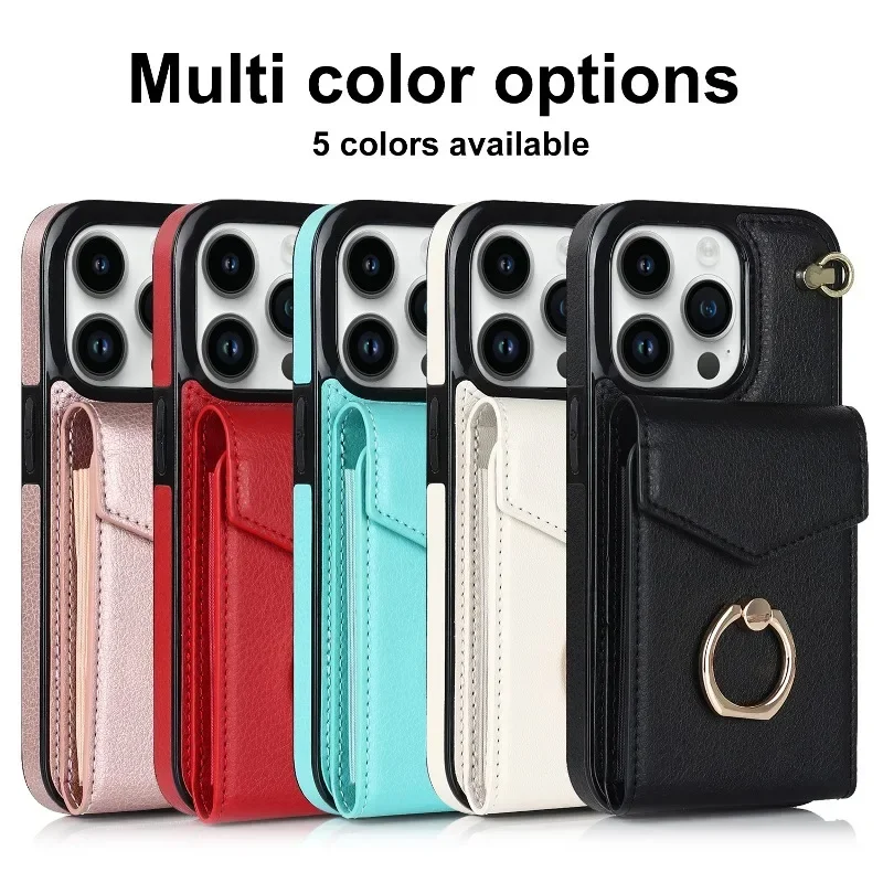 Wrist Strap Vertical Wallet Case Flip Phone Cover For Samsung Galaxy S23 FE S22 S21+ A50 A33 A32 A13 A12 A42 Magnetic Phone Bag