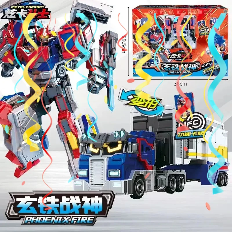 Metal Cardbot 2026 Neuer Mecha HEAVY IRON Anhänger-LKW Transformierender Roboter-Auto-Karten-Spielzeug Actionfigur ABS 30CM Modell Geschenk