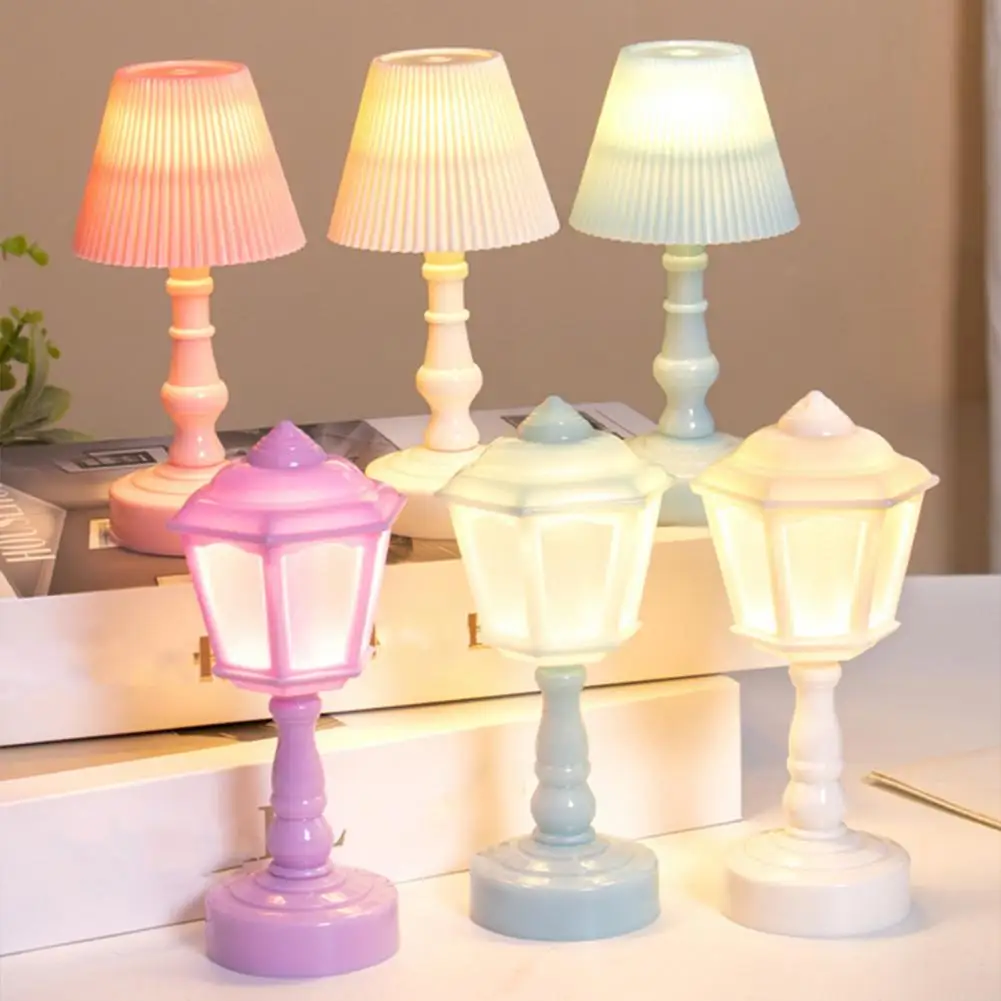 Small Ornament Night Light Mini Flower Shape Glow Warm Light Desk Lamp Adjustable Brightness Touch Control Portable Table Lamp