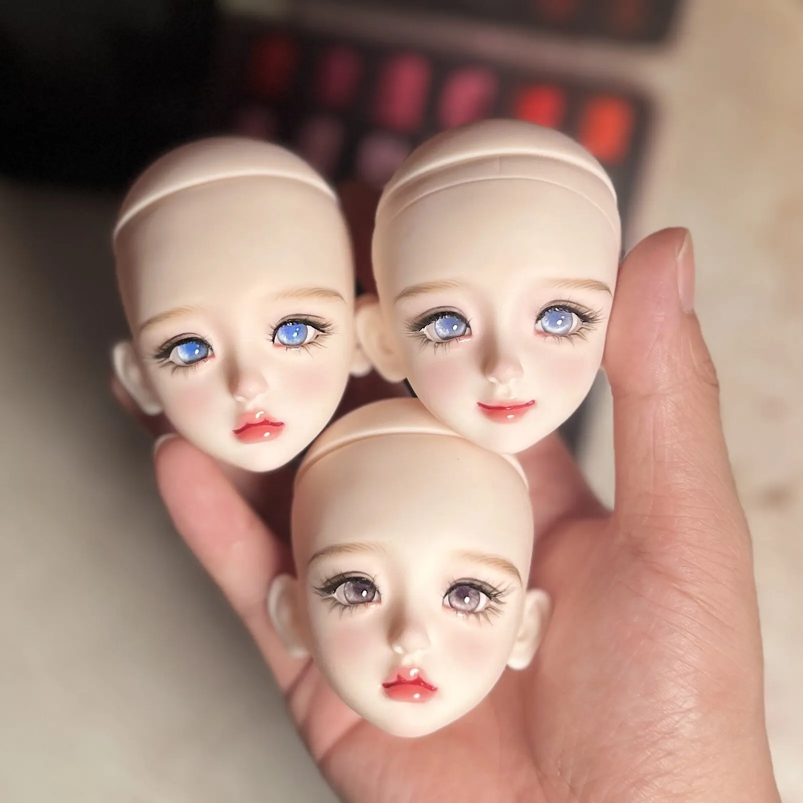 In Stock Hand Painted 1/6 Bjd Doll Head Finished Makeup Mjd Replacement Head, Removable Eyeballs Doll Parts