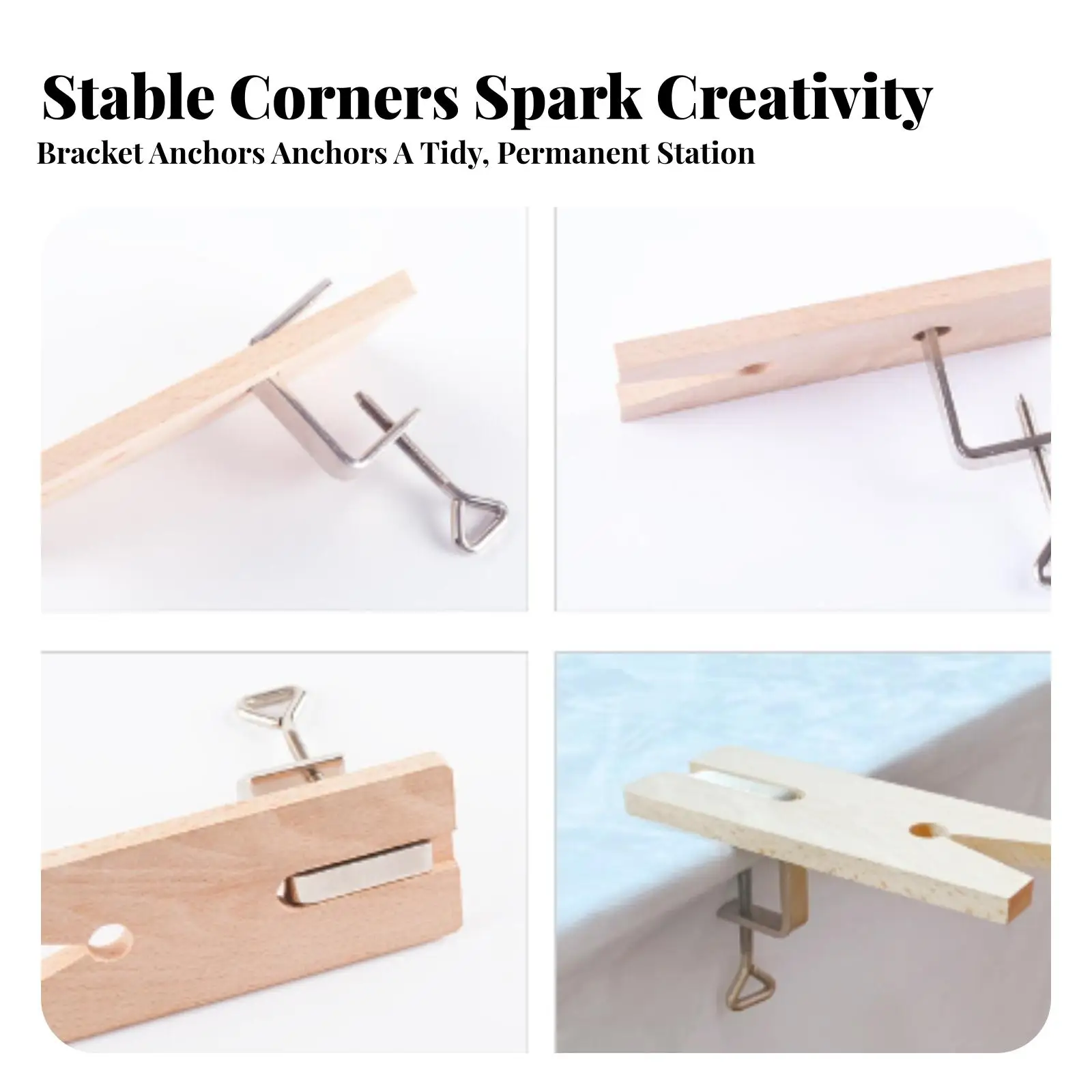 Adjustable Wood Bench Pin Clamp for Jewellery Workbench Table Edge Mounted Metalworking Carving Tool with Triangular Tightening