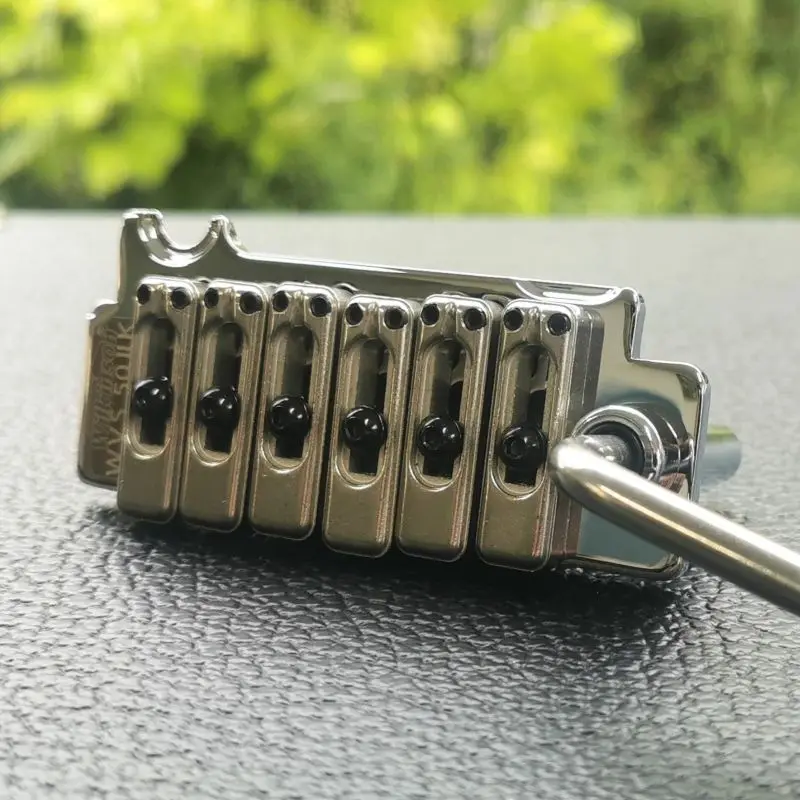 Wilkinson WVS50IIK Silver 52.5mm Steel Saddle Tremolo Bridge with Matching Satin Saddle