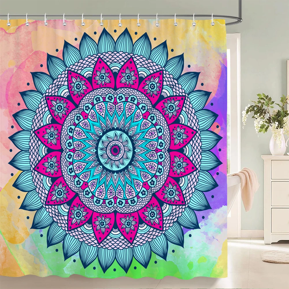 

Psychedelic landscape Forest Printed Shower Curtain Waterproof Fabric Bathroom Curtains Polyester Tree Bathtub Screen Home Decor