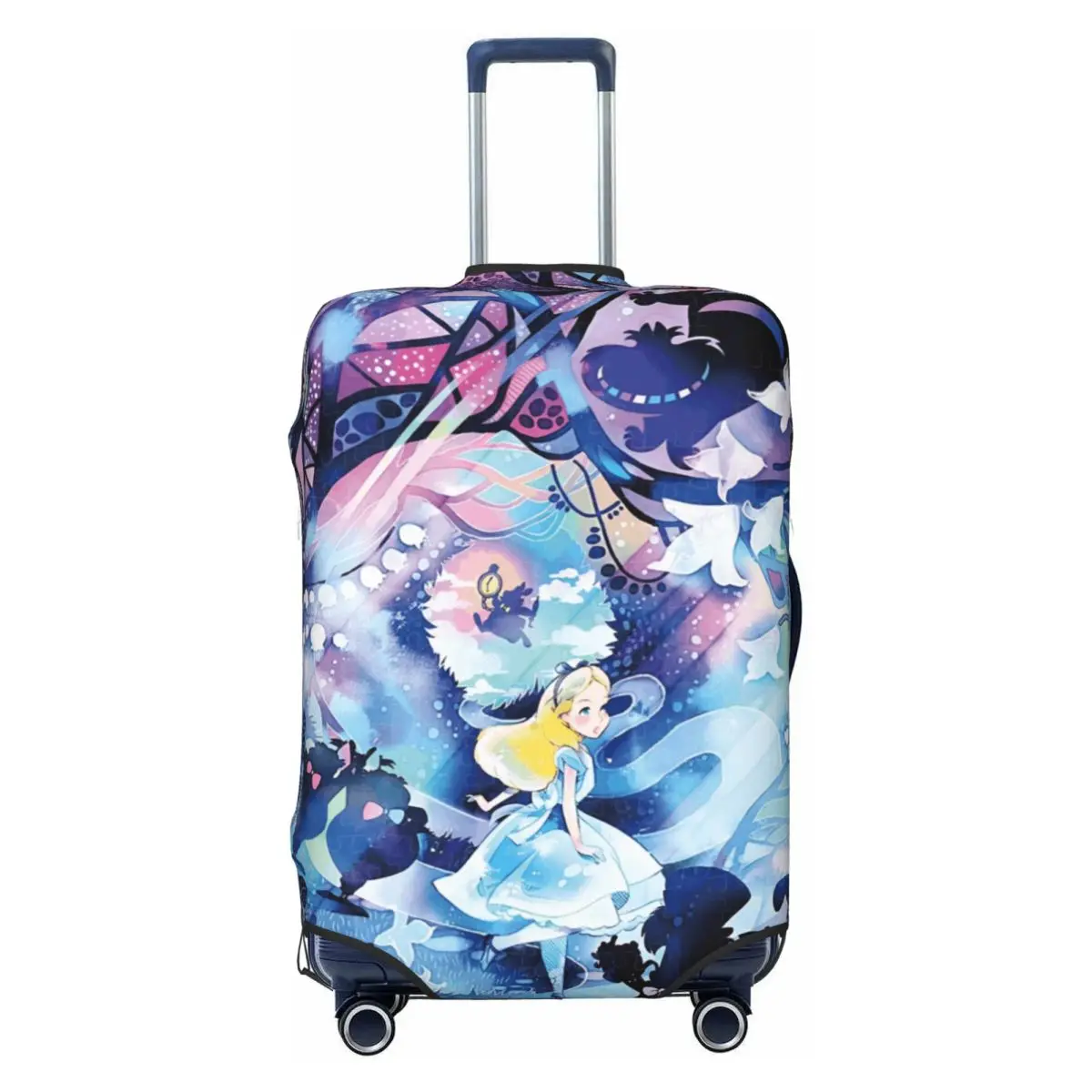 

Чехол для багажа с изображением Чеширского кота из мультфильма «Алиса в стране чудес», эластичный защитный чехол для дорожного чемодана, подходит для чемоданов 18-32 дюймов