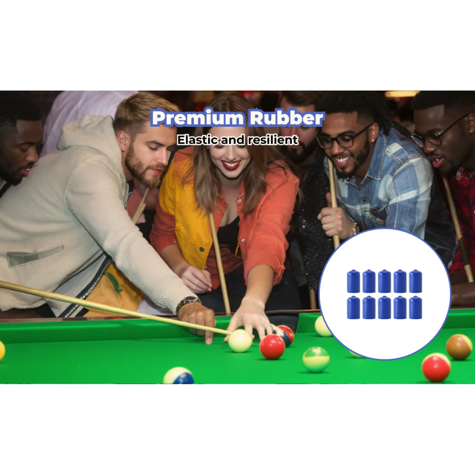 

6 защитных наконечников для бильярдных киев — упаковка из 10 резиновых чехлов для бильярда