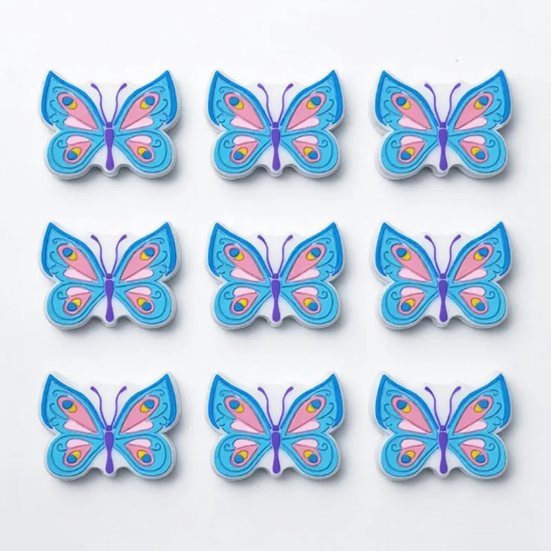 20pcs Butterfly Silicone Beads BPA Free Food Grade Silicone Teether Beads DIY Pacifier Chain Jewelry Accessorie Focal Bead Bulk