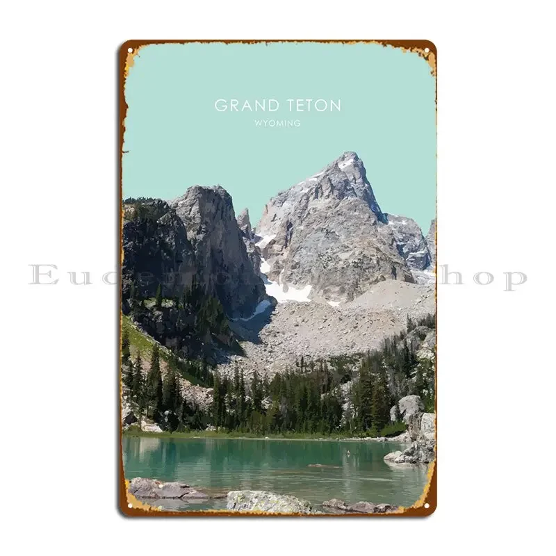 Grand Teton National Park Metal Plaque Poster Home Wall Wall Decor Custom Cinema Tin Sign Poster