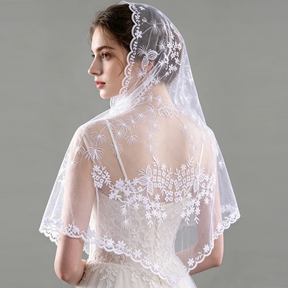 Vintage Lace Triangle Head Scarf Embroidered Design Triangle Shape Bridal Wedding Headpiece Waist Cover Up Multi Use