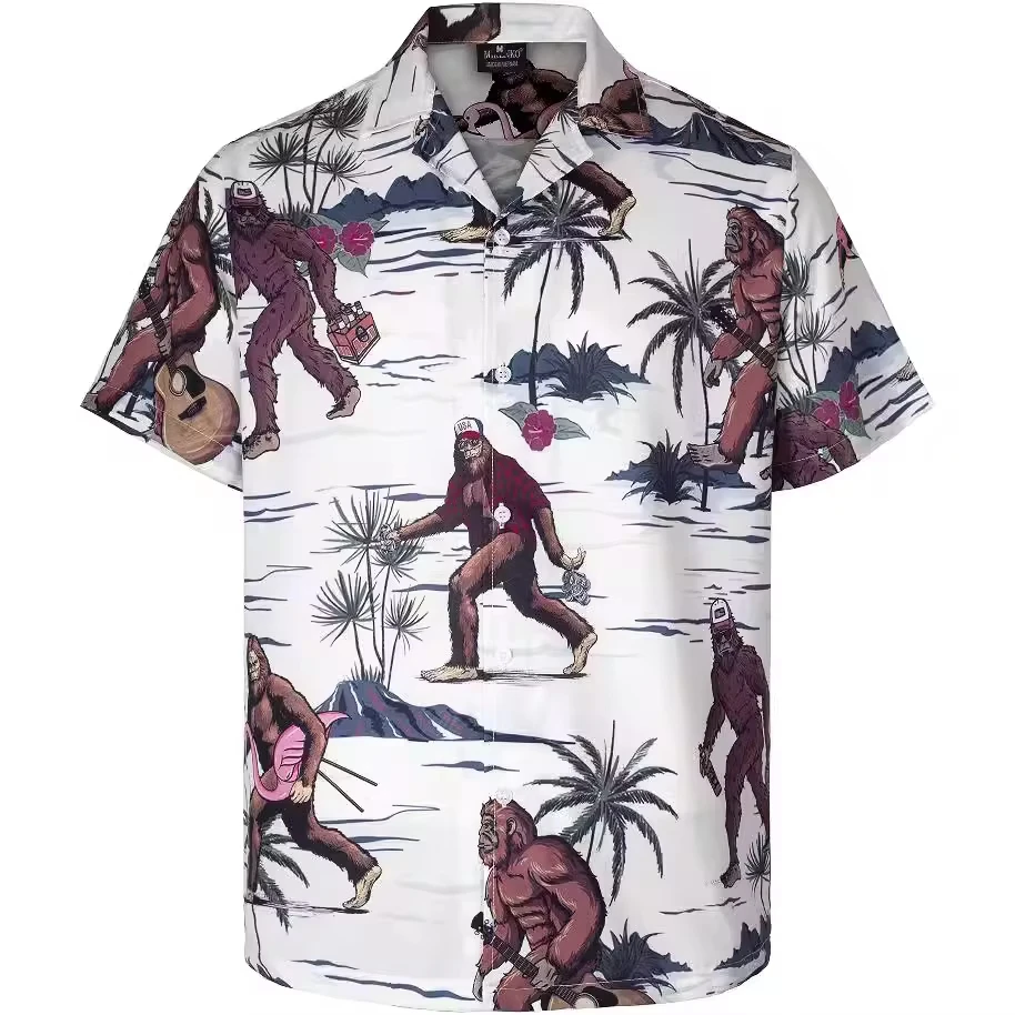 

3D Printed New Hawaiian Cuban Collar Short-sleeved Shirt
